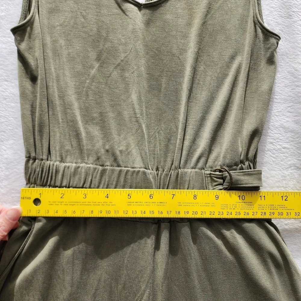 Saturday Sunday Anthropologie Jumpsuit Womens XS Olive‎ Green Wide Leg Romper - Picture 6 of 16